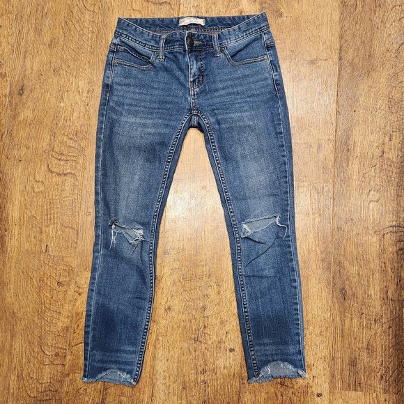 Free People Denim - FREE PEOPLE Women's Distressed Low Rise Skinny Ankle Jeans - Sz 25
